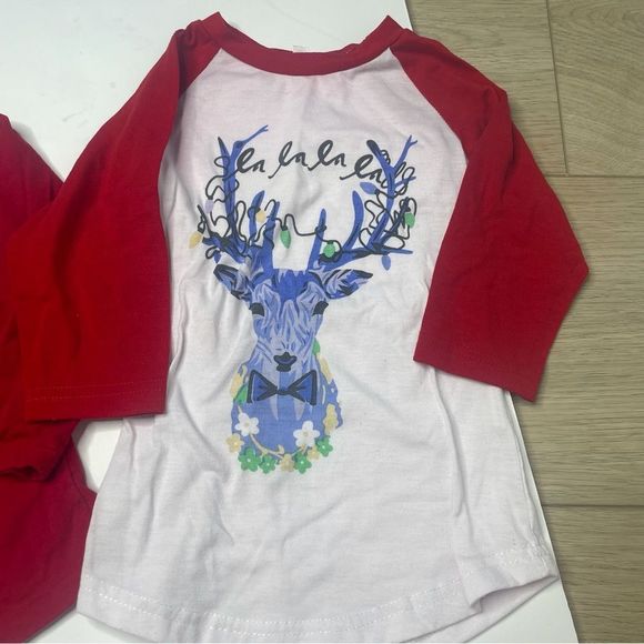Girls Christmas Shirts Holidays Reindeer Tree 4T - Picture 2 of 4